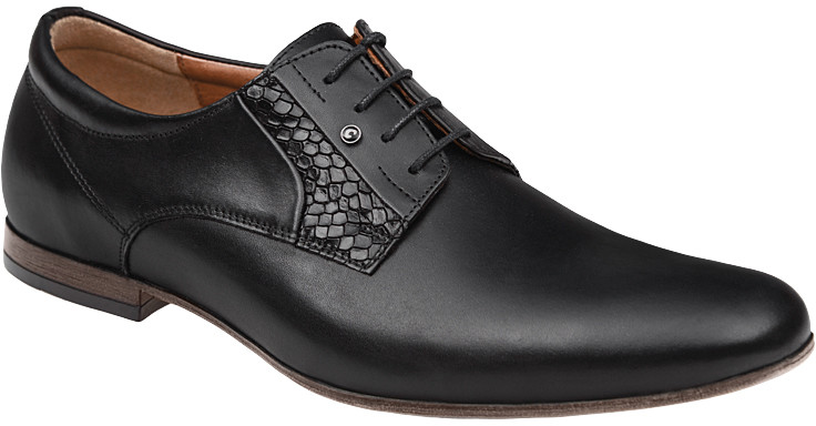 Conhpol Półbuty wizytowe Buty C-4923 Czarne eleganckie 27004