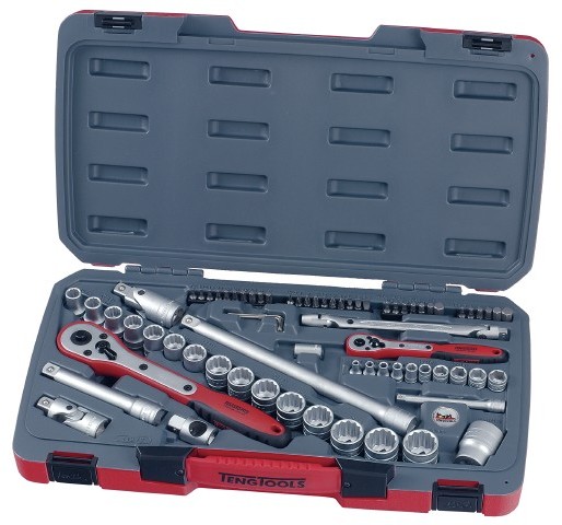 Teng Tools Zestaw kluczy nasadowych 1/4" 1/2" 74szt 17458-0100 174580100