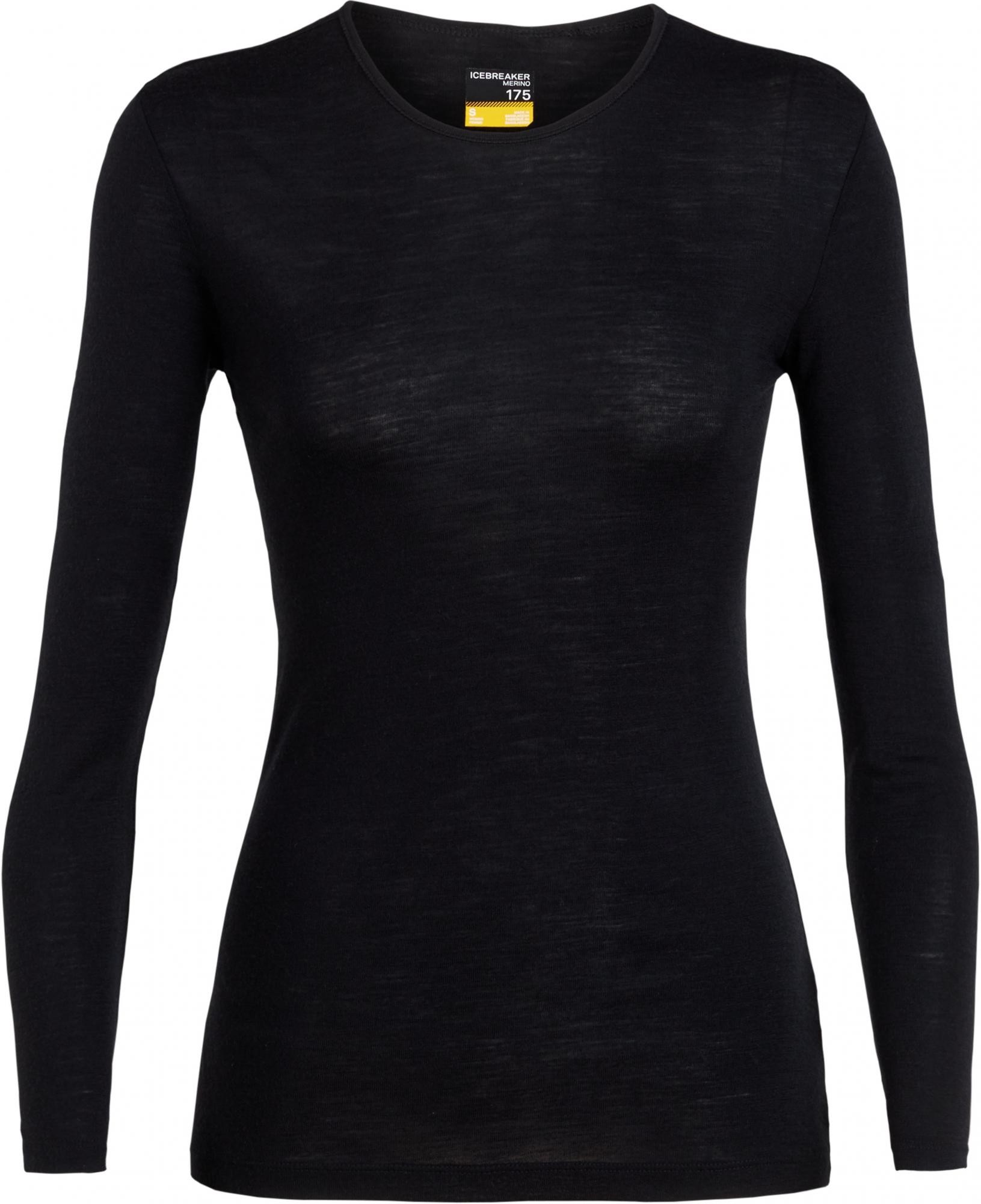 Icebreaker damska bluzka Wmns 175 Everyday LS Crewe Black S