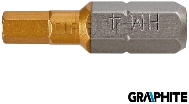 Graphite Końcówka wkrętakowa sześciokątna, HEX4 x 25MM - 2 sztuki - (57H968) GHT_57H968