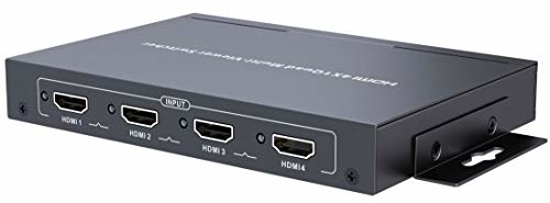 PremiumCord Quad Multi-Viewer z pilotem zdalnego sterowania i zasilaczem, czarny
