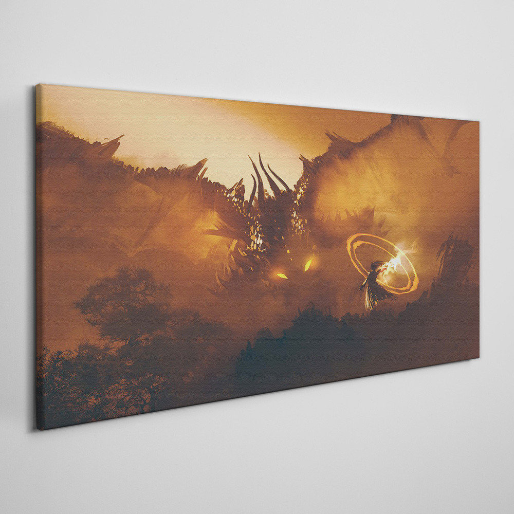 PL Coloray Obraz na Płótnie malarstwo fantasy smok 120x60cm
