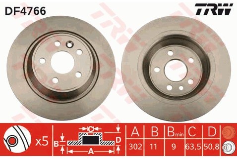 TRW Tarcza hamulcowa DF4766