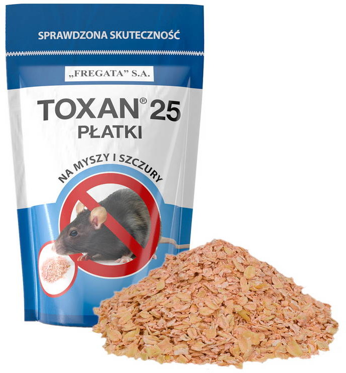 Toxan Toxan 25 płatki trutka na myszy i szczury bromadiolone 150g.