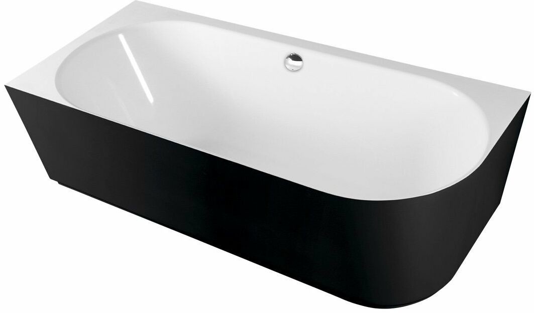 Polysan SUSSI L wanna wolnostojąca kompozyt 160x70x49,5cm czarna/biała 80219L