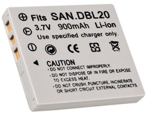 amsahr Bateria  Grade A-ogniwa (900 mAh, 3.7 V) do SANYO DB-L20 Szary BT-SANYODBL20-1CT