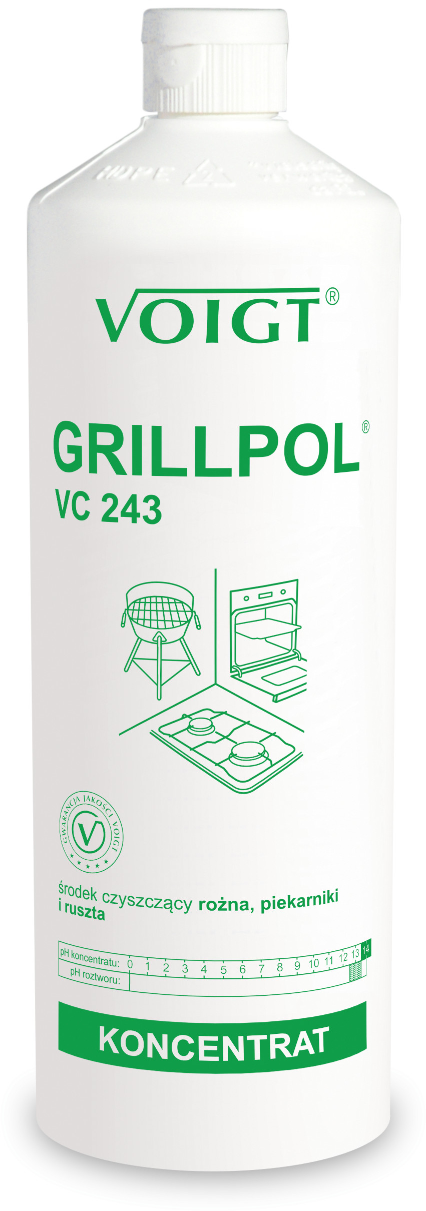 Voigt VC 243 1l. GRILLPOL do doczyszczania piekarników grilli i silnych zapieczeń pH 14 VC 243 1l. GRILLPOL