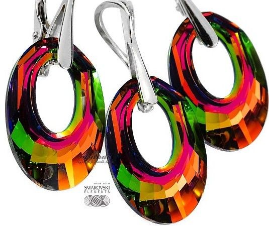 Arande SWAROVSKI kolczyki wisiorek VITRAIL HELIOS SREBRO 4112933373