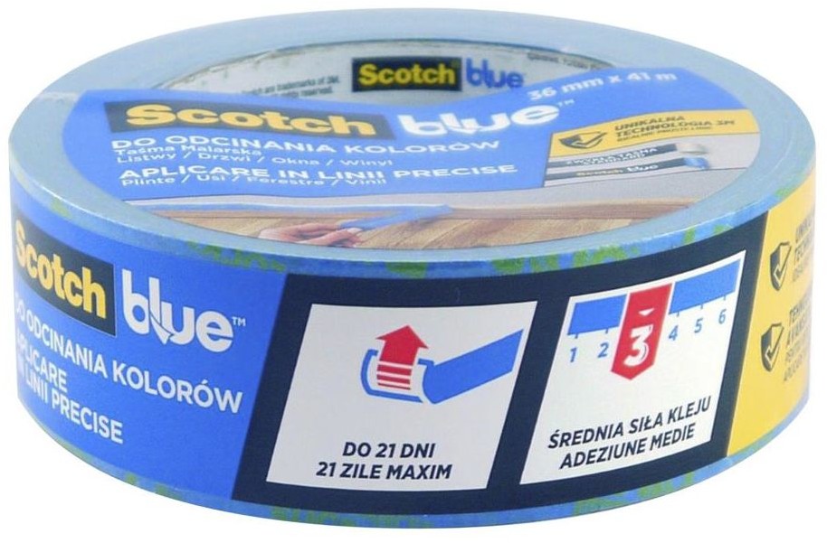 3M Taśma malarska do odcinania kolorów 36 mm x 41 m SCOTCHBLUE