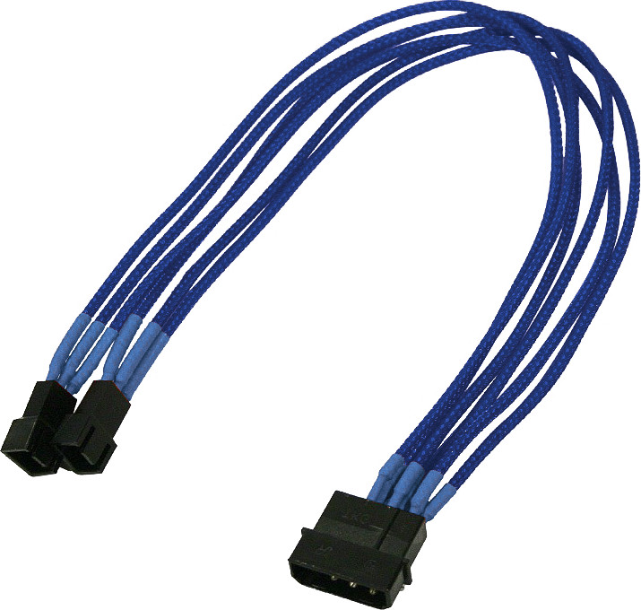 Nanoxia Kabel zasilający 4Pin Molex - 2x3Pin 30cm blue - 900200015