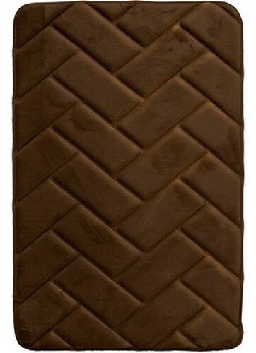 Dywanik łazienkowy z pianką pamięciową Parkiet brązowy, 50 x 80 cm