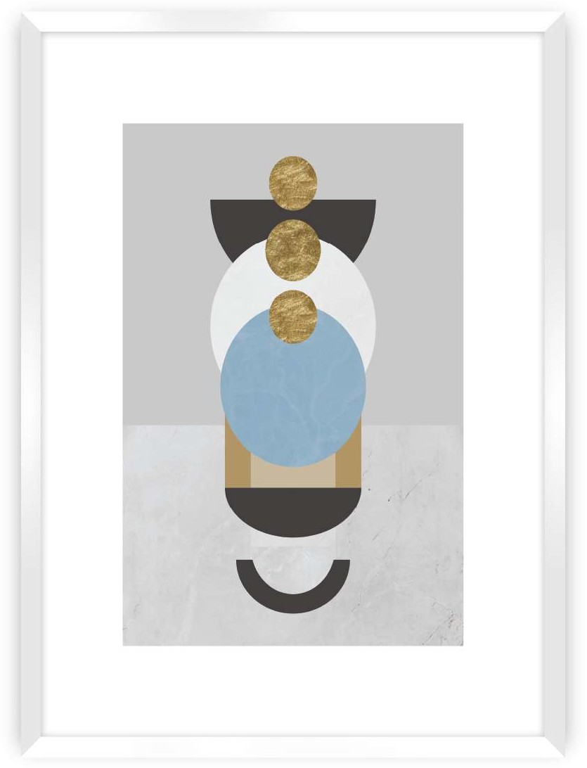Dekoria Plakat Geometric Shapes II 70 x 100 cm Ramka Biała 223F-000-55