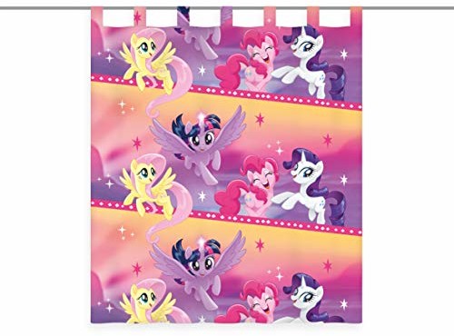 Klaus Herding GmbH Herding zasłona My Little Pony, rozmiar 140 x 160 cm, w zestawie 10 cm pętla, przezroczysty poliester kolorowy jeden rozmiar