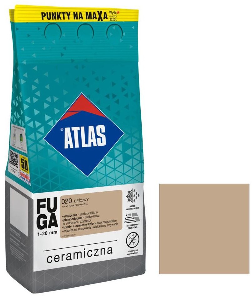Atlas Fuga ceramiczna 020 beżowy 5 kg