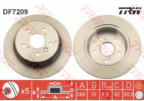 TRW Tarcza hamulcowa DF7209