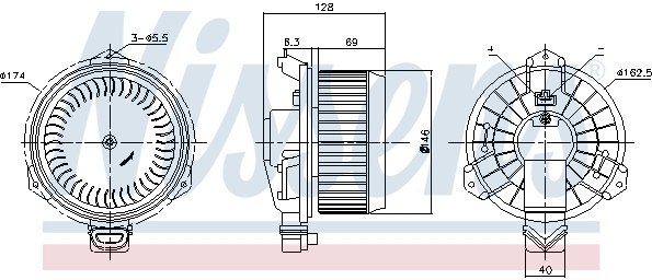 NISSENS Wentylator wewnętrzny 87723 87723