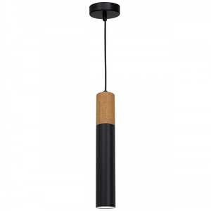 Luminex Cassa 1965 lampa wisząca zwis 1x60W GU10 czarna/drewniana