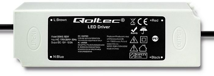 Qoltec Zasilacz LED Driver IP67 150W 12.5A 50945