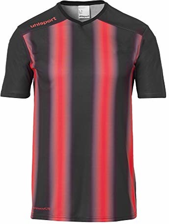uhlsport uhlsport Męska koszulka Stripe 2.0 z krótkim rękawem, czarno-czerwona, M 100220526