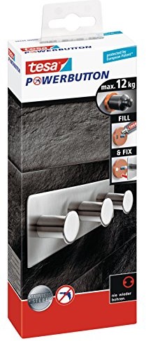 Tesa klasy premium listwa z haczykami, samoprzylepna, utrzymuje się do 12 kg, ze stali nierdzewnej (59334-00000-00)