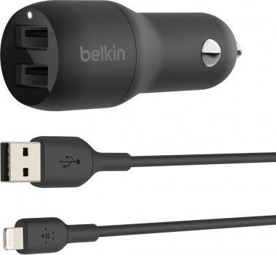 BELKIN Ładowarka USB-A Car Charger 24W 1m Lightning-Cable CCD001bt1MBK CCD001bt1MBK