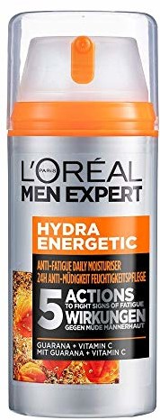 L'Oréal Men Expert Hydra Energy krem nawilżający XXL (100 ml), krem do twarzy z guaraną i witaminą C to idealny krem na dzień i na noc, optymalny efekt przeciwzmęczenia.