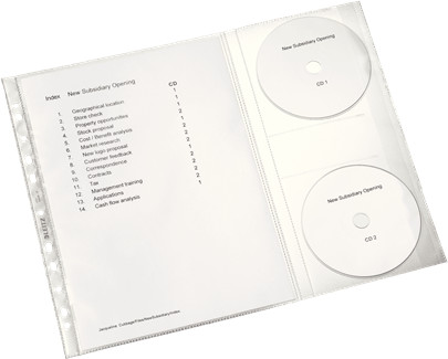 Leitz Koszulki groszkowe z kieszenią na 2 płyty CD - 5szt. 47613003