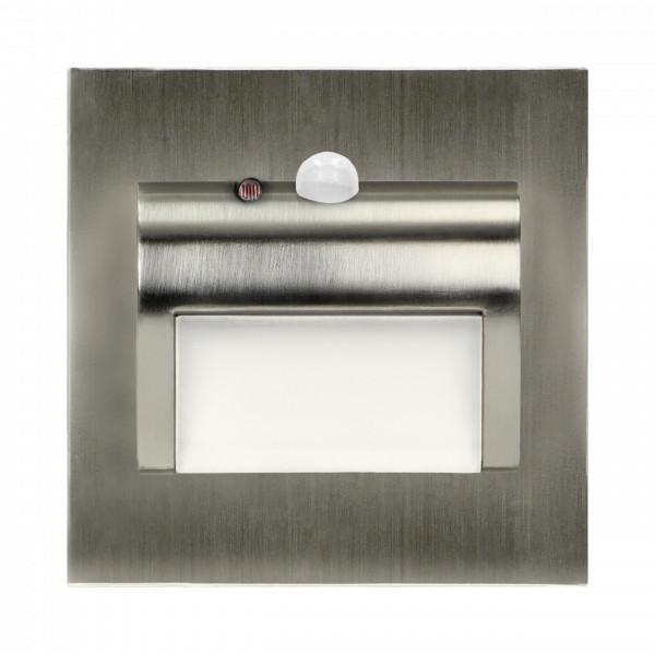 Orno DRACO LED NEW 1,5W, oprawa schodowa podtynkowa, 12VDC, 30lm, 3000K, satyna, czujnik ruchu i zmierzchu