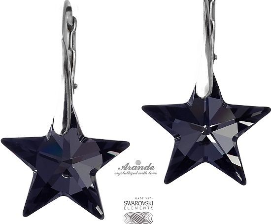 Swarovski piękne kolczyki NIGHT STAR SREBRO