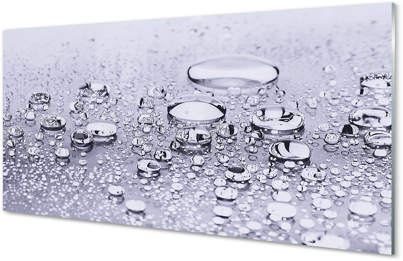 Szklany Panel Krople woda makro 100x50cm