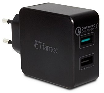 Fantec QC3-A21 Quick Charge 3.0 ładowarka i 2 X portami USB o mocy 30 W Czarny QC3-A21