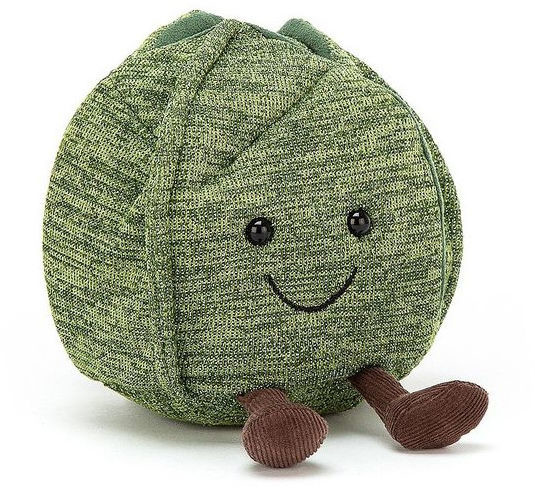 Jellycat MASKOTKA Uśmiechnięta Brukselka - WARZYWA z 14 cm A6BS