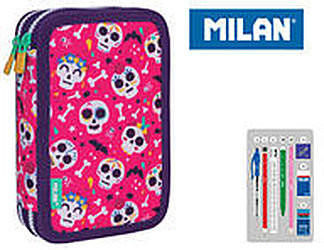 MILAN Piórniki 2-poziomowy z wyposażeniem BATS & BITES róż