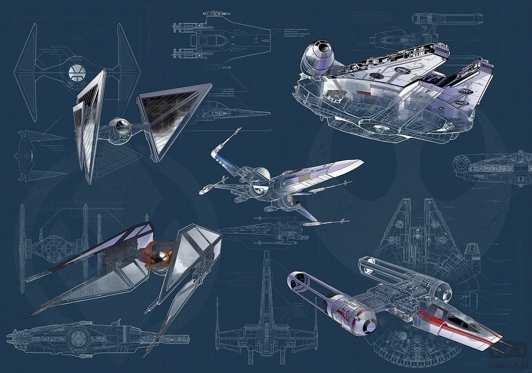 Komar Fototapeta Star Wars Blueprint Dark DX8-077 DX8-077