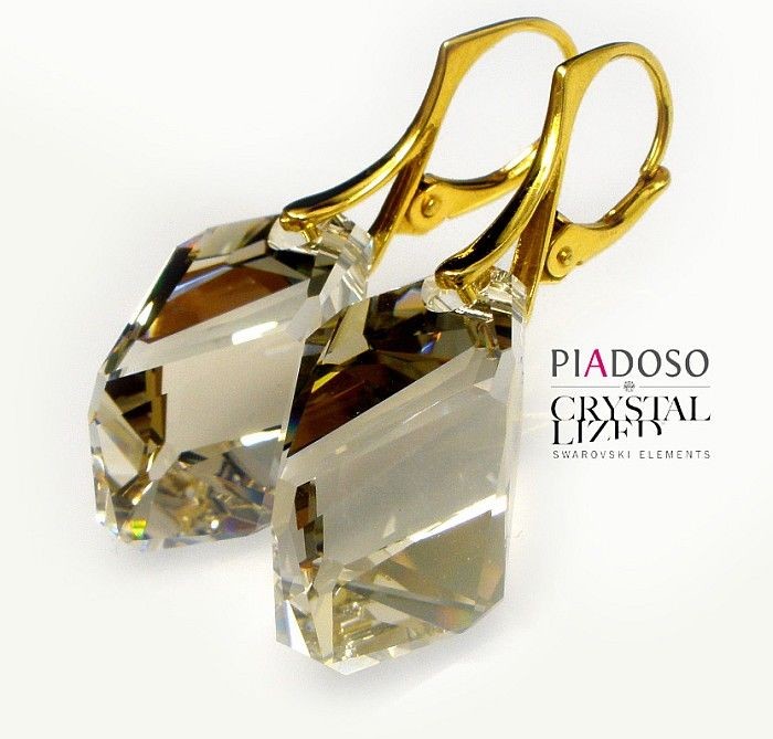 Swarovski PROMOCJA piękne kolczyki Silver Shadow ZŁOTE SREBRO