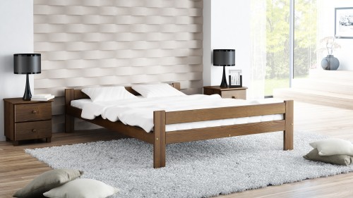 Magnat Meble Łóżko drewniane PRIMA 140x200 EKO ORZECH