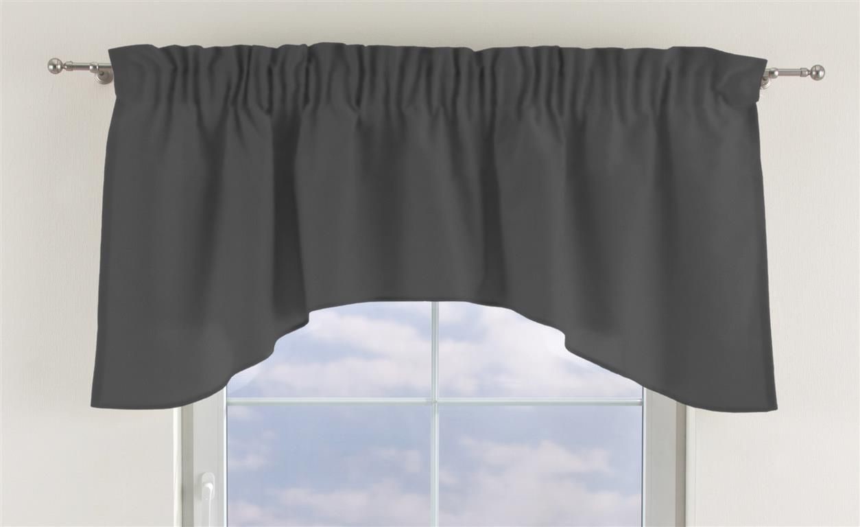 Dekoria Lambrekin łuk szary 250x75+5cm grzywka Quadro 1376-136-14