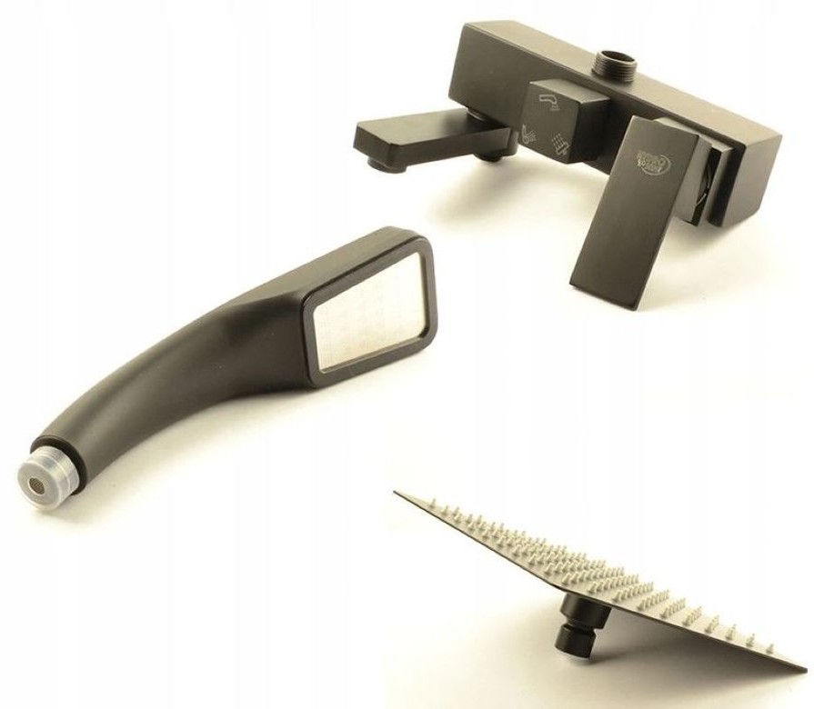 231 HYDAR BATERIA PRYSZNICOWA CZARNA ZESTAW + DESZCZOWNICA 23178271 78271-uniw