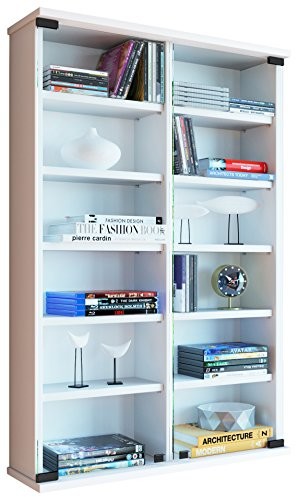 VCM regał ścienny, struktura drewna-imitacja/szkło bezpieczne ESG, buk, 18 x 31 x 91,5 cm 912020