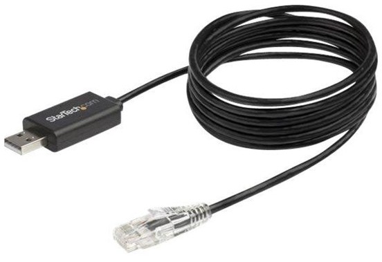 StarTech com 6 ft. / 1.8 m Cisco USB Console Cable - USB to RJ45 - 460Kbps - serial cable - 1.8 m - black ICUSBROLLOVR