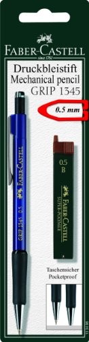 Faber-Castell 133496  ołówek mechaniczny Grip łącznie z 12 kopalni, stopień twardości: B, grubość wkładu: 0,5 MM, kolor trzonu dostępny w różnych kolorach, brak możliwości wyboru koloru 131298