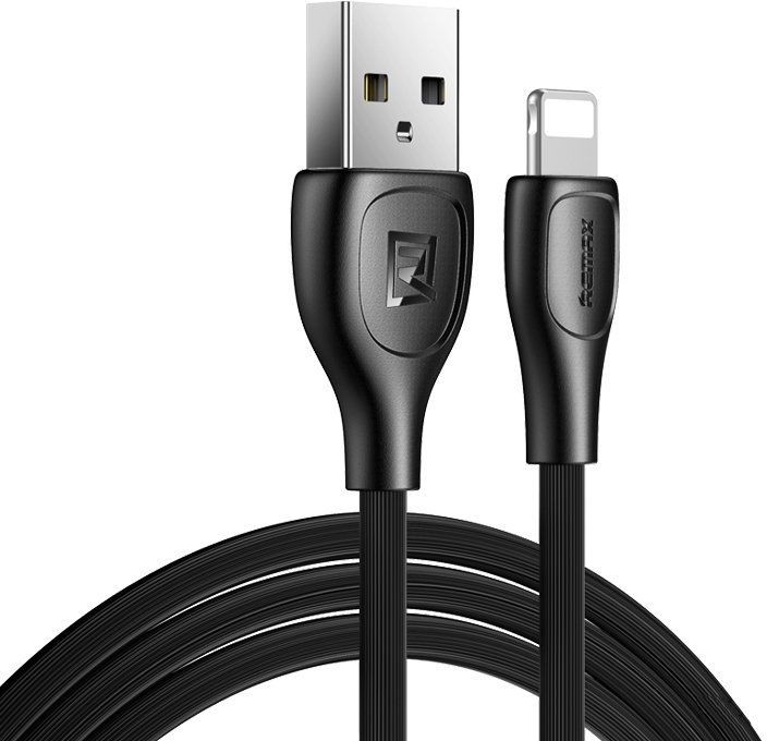 REMAX Lesu Pro kabel przewód USB - Lightning 480 Mbps 2,1 A 1 m czarny (RC-160i black) RC-160i black