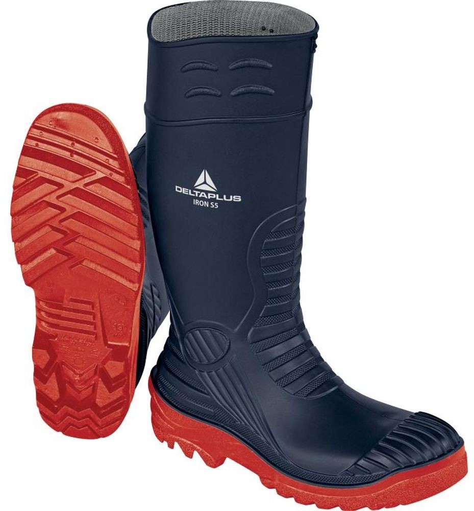 Delta-Plus IRON S5 SRC - obuwie wysokie bezpieczne cholewka PVC, ochrona kostek, podnosek i wkładka stal nierdzewna 3 kolory - 38-48.