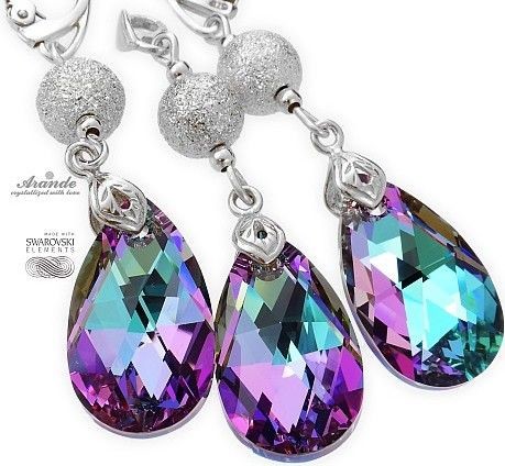 Arande SWAROVSKI piękne srebrne kolczyki+wisiorek VITRAIL 4068665095