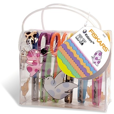 Fiskars 0020335001183 nożyczki dziecięce z ząbkowanymi krawędziami, zestaw 6 sztuk, różne kolory FI0443