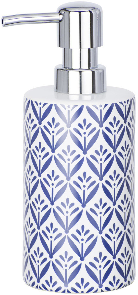 Wenko Dekoracyjny dozownik do mydła z pompką ornament pojemnik na mydło,kolor biały ceramiczny 360 ml pojemności B07B57Q4YX