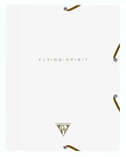 Clairefontaine 104514C Flying Spirit, teczka z 3 klapkami, do formatu DIN A4, 24 x 32 cm, koperta z kartonu, 1 sztuka, biała z sortowanymi wzorami 104514C
