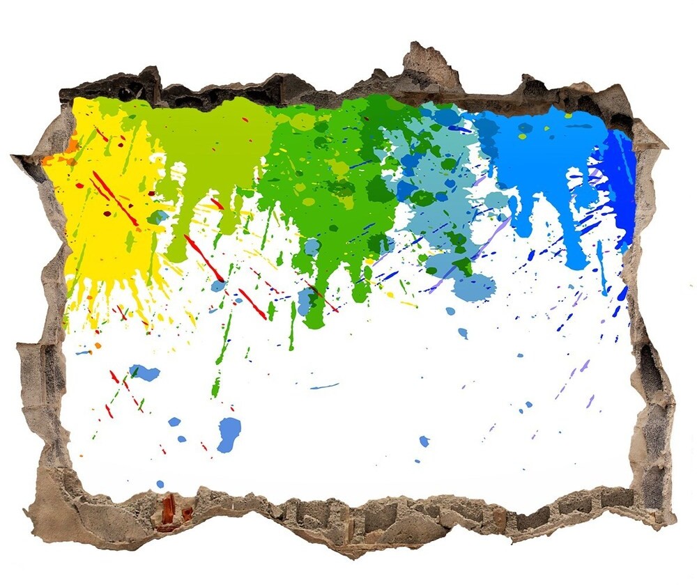 Wallmuralia.pl Dziura 3d fototapeta naklejka Tęczowe plamy