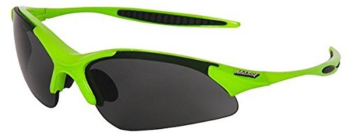 MASSI Styk Wind okulary rowerowe unisex, kolor zielony fluorowy 40873