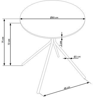 Halmar Stół FONDI Biały 80 cm V-CH-FONDI-ST-BIAŁY